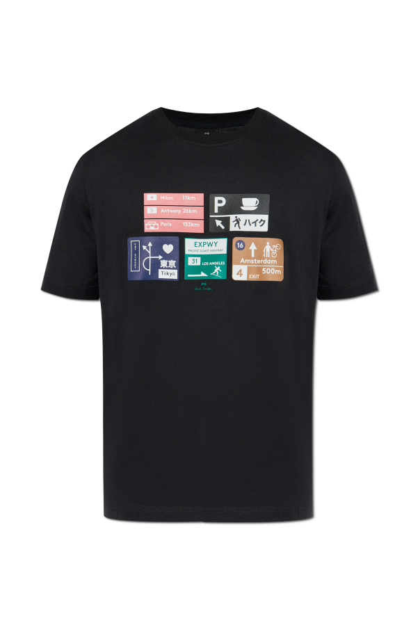 Tシャツ・カットソー PS PAUL SMITH Men T-shirt Black M2R011RNP4805 79 PS Paul Smith T-shirty Męskie - markowe i ekskluzywne